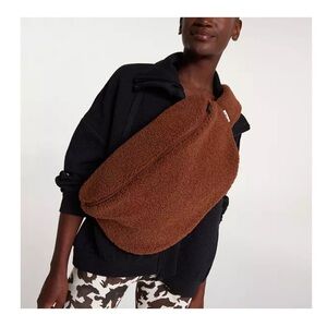 CALIA Women’s Brown Sherpa Oversized Sling Bag